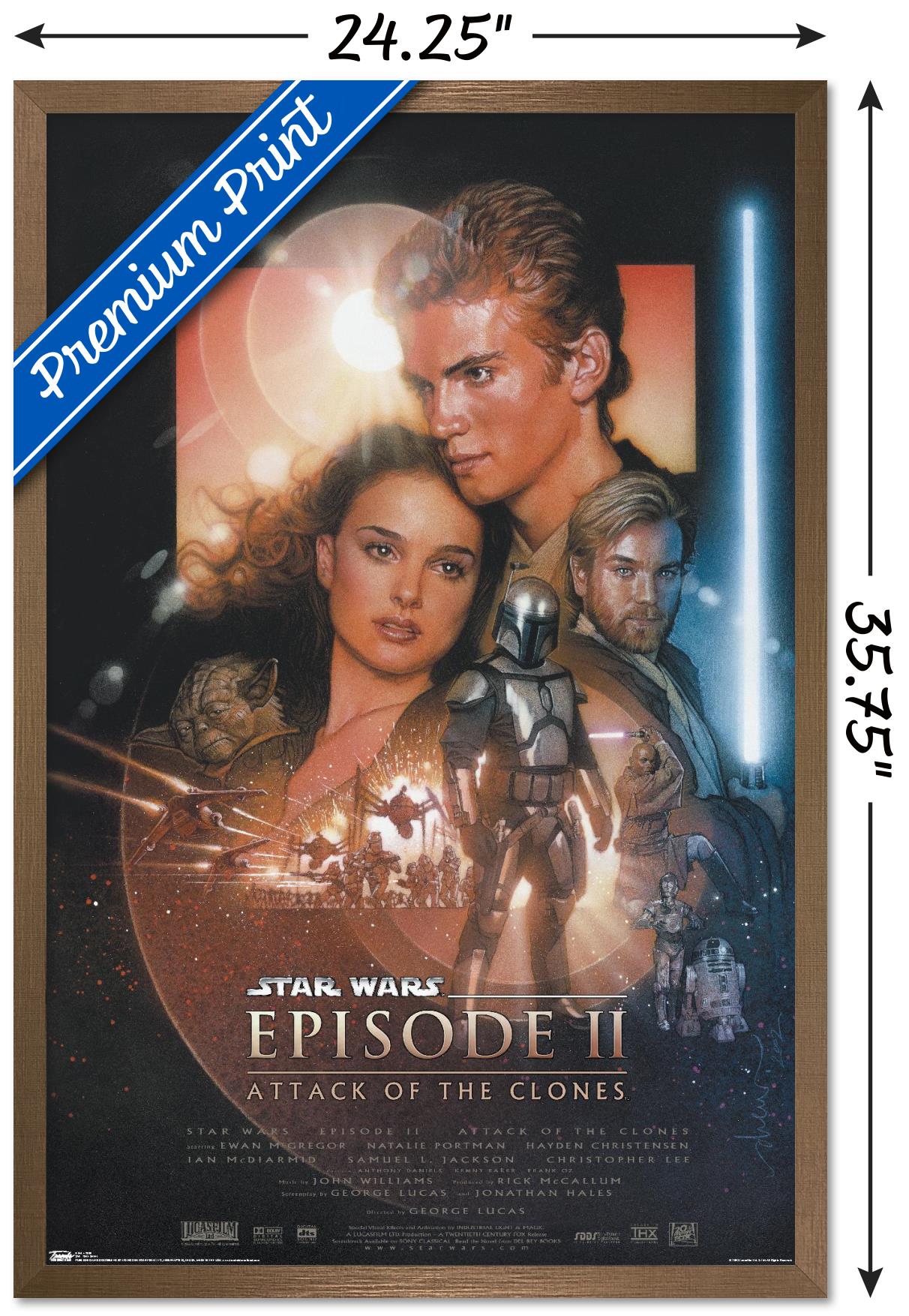 Star Wars: Attack Of The Clones - One Sheet Wall Poster, 22.375" x 34", Framed