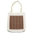 thumbnail image 1 of Floral Tote Bag, Repetitive Botanical Pattern with Warm Colored Burgeoning Peonies, Cloth Linen Reusable Bag for Shopping Books Beach and More, 16.5" X 14", Cream, by Ambesonne, 1 of 2