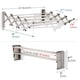 thumbnail image 2 of Stainless Steel Wall Mount Laundry Drying Rack Retractable Fold Away Clothes Dry Rack Easy to Install 22.5 Linear Ft 60 lb Capacity 34 X 24 X 8.5, 2 of 8