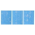 thumbnail image 1 of Tatuajes Falsos Luminiscentes de 3 Piezas para Navidad con Patrón de Luna, Tatuaje Temporal para Adultos en Azul Fluorescente, 1 of 5