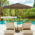 thumbnail image 4 of Costway 10FT Patio Wooden Market Table Umbrella Pulley with 8 Bamboo Ribs Sunshade Canopy Coffee, 4 of 10