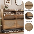 thumbnail image 5 of VEANERWOOD Rattan Shoe Cabinet with 4 Flip Drawers, Modern 40 Pair Shoe Storage Cabinet for Entryway with Hidden Golden Handles, 5 of 8