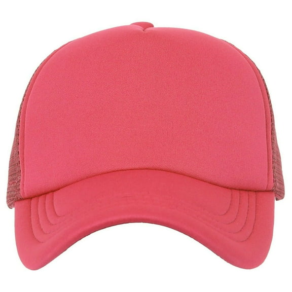 TRUCKER Baseball Cap Summer Mesh Hat Foam One Size Unisex Color Fashion Casual (7fc033_Hot Pink)