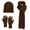 Coffee, variant on Women's Winter Knit Warm Hat Beanie Long Scarf and Screen Gloves Set Caps Neck Scarves Collection