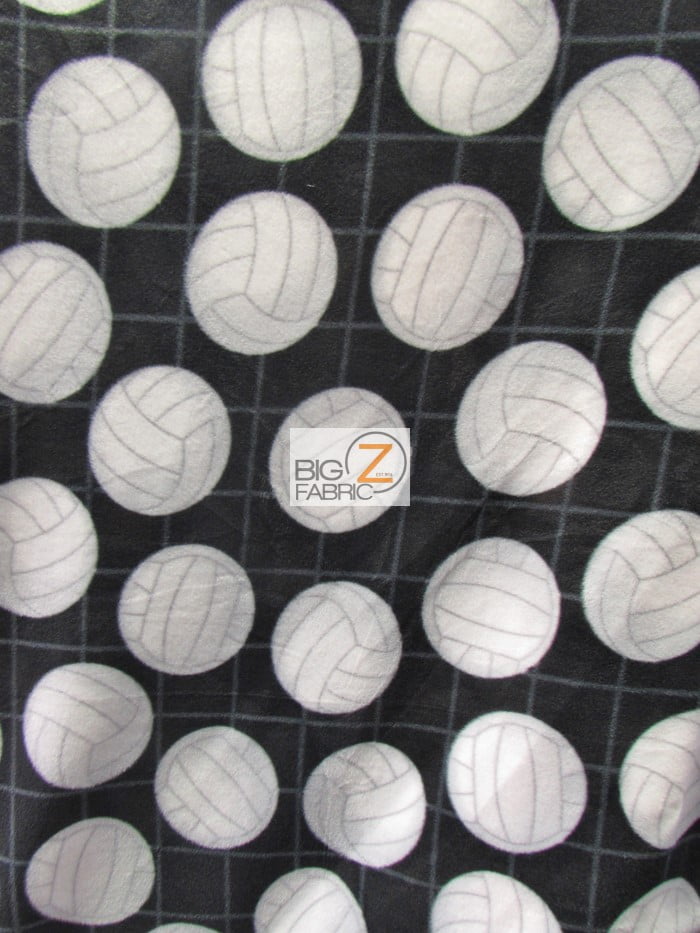 Fleece Printed Fabric Sports Volleyball / Volleyball Net Black / Sold