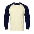 thumbnail image 2 of LUOGENLI Male T-shirts for Mens Male off Shoulder Contrasting Color Raglan Sleeve T Shirt Base Shirt Tee T-shirts Mens Big and Tall St. Patrick's Day Dark Blue M, 2 of 5