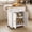 S-White, variant on CBJCBJ Kitchen Islands Cart on Wheels with Storage, Wood Microwave Table with Drawers and Spice Box , for Dining Room,White