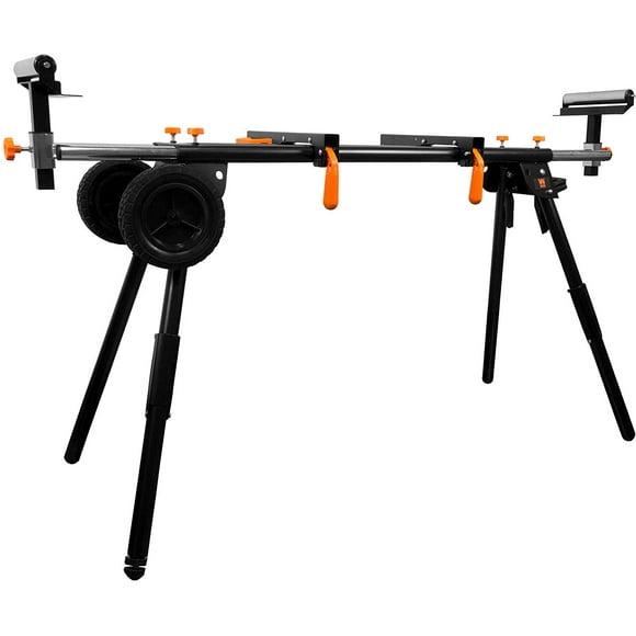 WEN MSA330 Collapsible Rolling Miter Chop Saw Table Stand w/ 3 Onboard Outlets