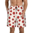 thumbnail image 2 of Uemuo Abstract Red Polka Dot Pattern Men's Swim Trunks Hawaiian Beach Bathing Suit Swimsuits Beach Quick-Dry Shorts with Pockets-X-Large, 2 of 9