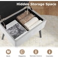 thumbnail image 5 of Favory Vanity Stool Chair with Storage, Multifunctional 20" Makeup Seat with Wood Legs, Ottoman Foot Rest, Upholstered Tufted Makeup Vanity Chair for Dressing Bedroom Living Room,Grey,2, 5 of 10