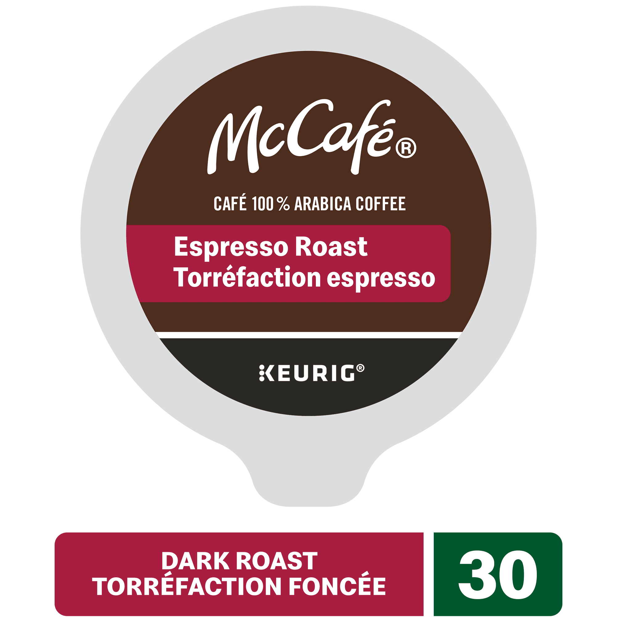 Capsules K-Cup de café Espresso de qualité supérieure McCafé, torréfaction foncée Boîte de 30