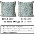 thumbnail image 5 of Boho Throw Pillow Covers 18x18 inch Set of 2 Teal Blue Monaco Rug Persian Carpet Double Sided Pattern Cotton Soft Pillow Case Cushion Cover Pillowcase for Couch Sofa Bed Decorative, 5 of 6