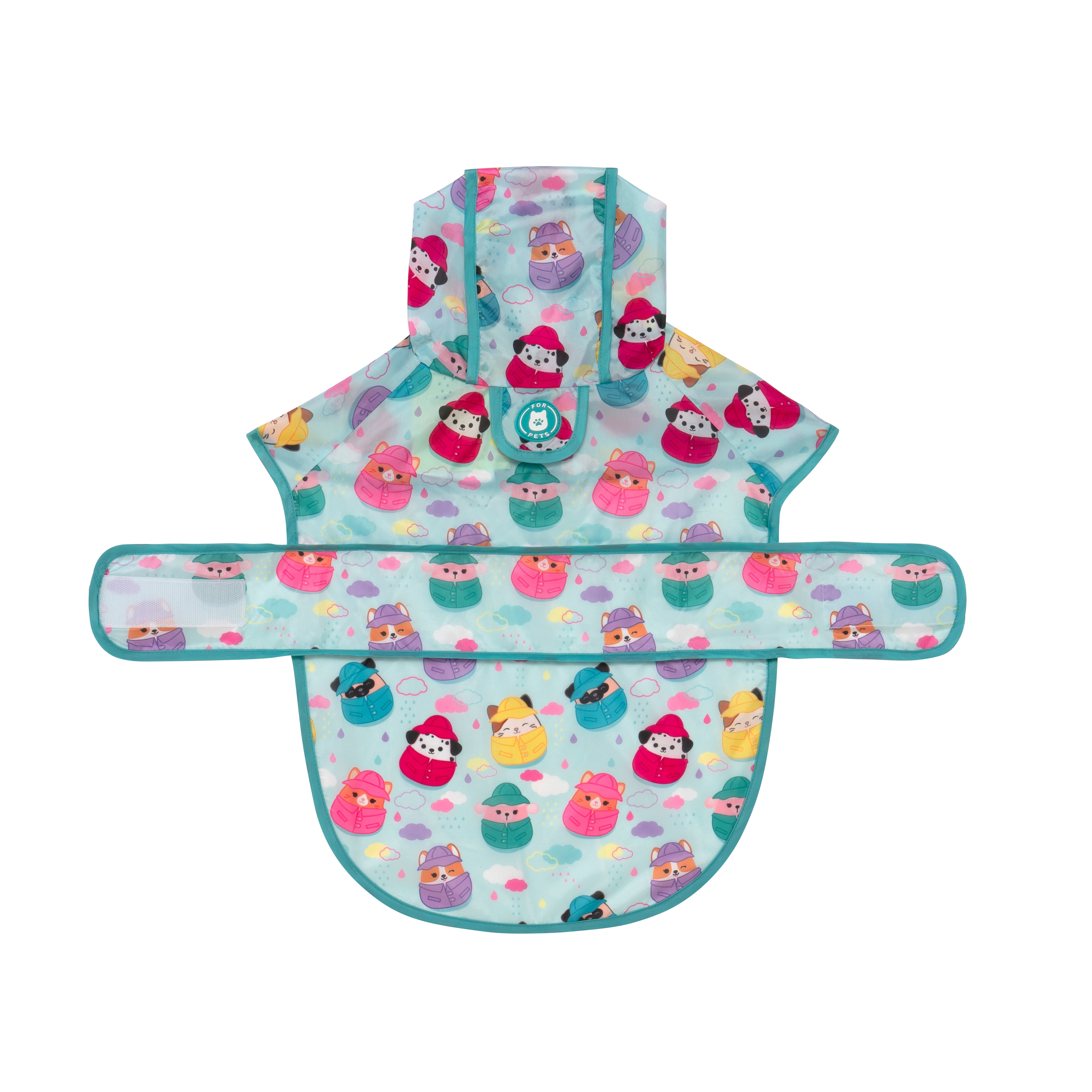 Squishmallows Original It’s Raining Squish Pet Raincoat - Ultra Soft Official Jazwares Pets Apparel (Size Large)