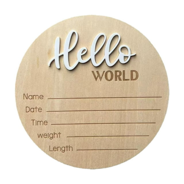 Letrero de madera para anuncio de recién nacido, ideal para fiestas, baby shower, decoración de guardería Blanco