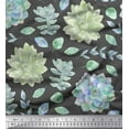 thumbnail image 3 of Soimoi Gray Heavy Canvas Fabric Leaves & Flower Floral Printed Craft Fabric by the Yard 58 Inch Wide, 3 of 3