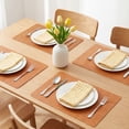 thumbnail image 2 of Placemats Set of 6 Leather Placemats for Kitchen Table Decor Washable Heat Resistant Table Place Mats Orange 16.9x11.8inch, 2 of 6