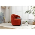 thumbnail image 6 of Newboti Furniture Chenille Fabric Swivel Accent Armchair Barrel Chair With Black Powder Coating Metal Ring,Orange 13861, 6 of 16