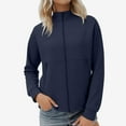 thumbnail image 2 of Swuxness Women's Casual Jacket, Women Long Sleeve Coat, Women's Zip Up Hoodless Comfortable Lightweight Soft Outerwear Jacket for Ladies Navy, XL, 2 of 5