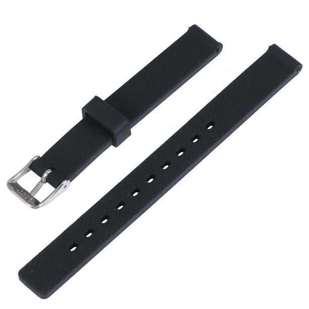 Correa de reloj de silicona universal de 16 mm Pulsera de repuesto impermeable Correa deportiva de moda (negro)