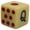 Premium Ivory, variant on Spanish Poker Dice Set - Black Leatherette Red Felt Cup w/Lid - Classic Ivory Dice