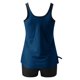 thumbnail image 5 of Traje de Baño de Dos Piezas Color Bloque Sólido Strappy Back Set, Traje de Baño Torso Largo con Sujetador Extraíble Y Pantalones Cortos de Cintura Alta, 5 of 7