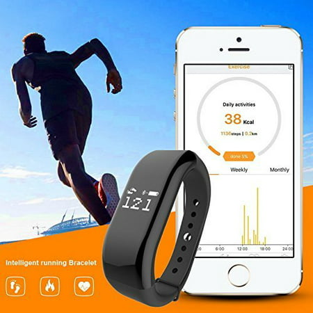 Jeobest Fitness Tracker Watch with Heart Monitor - V66 Waterproof Bluetooth Smart Watch Smart Band with Step Tracker Heart Rate Monitor Smart Sports Wristbands for iPhone and Android phones