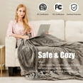 thumbnail image 5 of Gymax 62''x84'' Heated Blanket Twin Size Electric Heated Throw Blanket w/ Timer Grey, 5 of 9