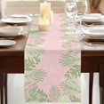 thumbnail image 3 of Table Runners 72 Inches Long Dress Scarves, Pink Leaves Farmhouse Kitchen Table Runner, Coffee Tablerunners, Green Summer Botanical Pastoral 16x72 Inch, 3 of 9
