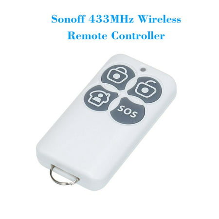 Sonoff 433MHz Wireless Remote Controller with Keychain with Arm/Disarm/Home Arm/SOS 4 Buttons Wireless Control Electric Gate Door Smart Remote Controller Remote Control Security Alarm