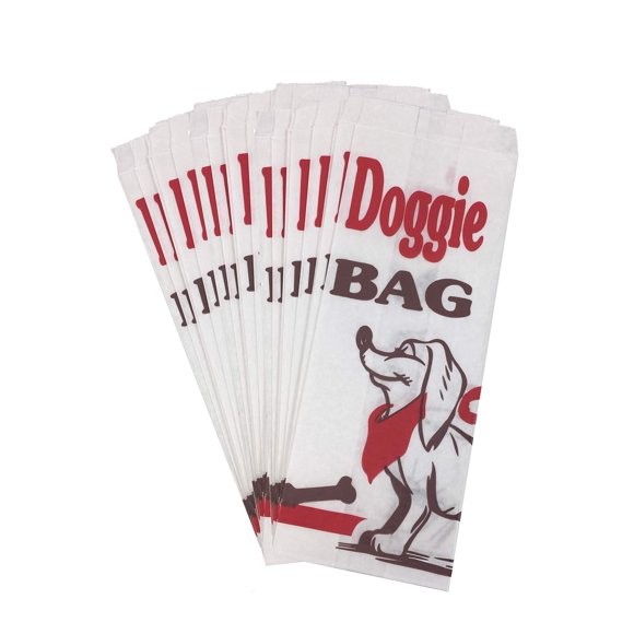 Dog Party Paper Sacks - Doggie Treat Bags - Black Red White - 30 Pack