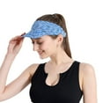 thumbnail image 4 of Fvsianol Sport Hat Sun Visor Hat Empty Top Colorful Stripes Hat with Sweatband Adjustable Stretchy Band Extended Brim Tennis Sport Hat, 4 of 9