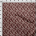 thumbnail image 4 of oneOone Silk Tabby Maroon Fabric Boho Decorative Leaf Quilting Supplies Print Sewing Fabric By The Yard 42 Inch Wide, 4 of 4