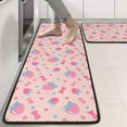 thumbnail image 2 of Kitchen Rugs Sets Of 2,Strawberry Plants Fruit Bow Pink Pattern Anti Fatigue Kitchen Mat Rugs Non Slip Washable,Decorative Kitchen Floor Mats for Kitchen,Sink,Laundry,17"x47"+17"x47", 2 of 5