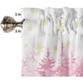 thumbnail image 5 of Christmas Valances for Windows Xmas Tree Forest Christmas Kitchen Curtain Valances Rod Pocket Snowflake Pink Window Curtain Treatment Short Topper Curtains Seasonal Valance Christmas Decor, 54x18 Inch, 5 of 6