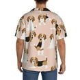 thumbnail image 5 of Gaeub Beagle Dog On Brown Men's Lapel Short Sleeve Shirt, Relaxed Fit Shirt, Soft and Breathable for Outdoors Party Travel - Large, 5 of 7