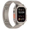thumbnail image 6 of Stainless Steel Link Bracelet Watch Band with Case Compatible with Apple Watch band Ultra 2 1 49mm, Rugged Strap with Metal Protective Bumper Cover for iWatch Series Ultra 2 1 49mm Bands Men, 6 of 15