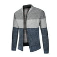 thumbnail image 2 of Cardigan pour Hommes Cardigan Décontracté Épais pour Hommes Veste à Coutures Colorées Col Haut M-TTG, 2 of 7
