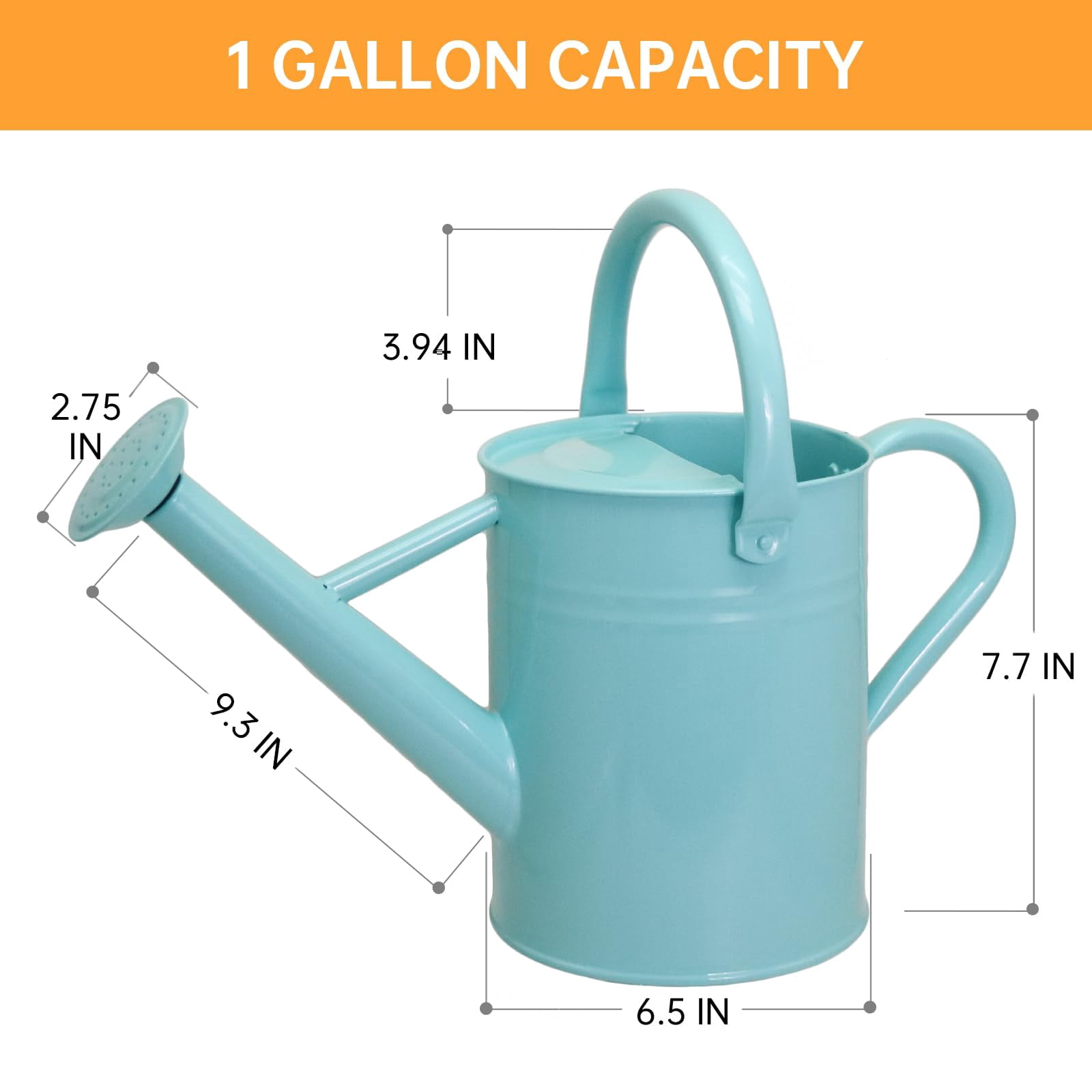 Metal Watering Can for Outdoor Plants, Galvanized Steel Watering Can with Removable spout, 1 Gallon,Perfect Home & Garden Décor Cream Green - MINT