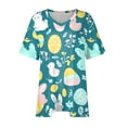 thumbnail image 4 of Pisexur Printemps Tops for Women 2025 Women Mode Été Imprimé Régulier Women Manches Courtes Col Rond Womens Tops Multicolore,3TG, 4 of 7
