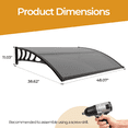 thumbnail image 4 of Tcbosik Window Awning Door Canopy, 48x40 inch Modern Polycarbonate Patio Window Door Cover for Rain Snow UV Protection, Black & Brown, 4 of 11