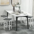 thumbnail image 4 of Gymax 24'' Upholstered Bar Stools Set of 4 Home Kitchen Stools w/ Solid Wood Support Legs Gray & White, 4 of 10