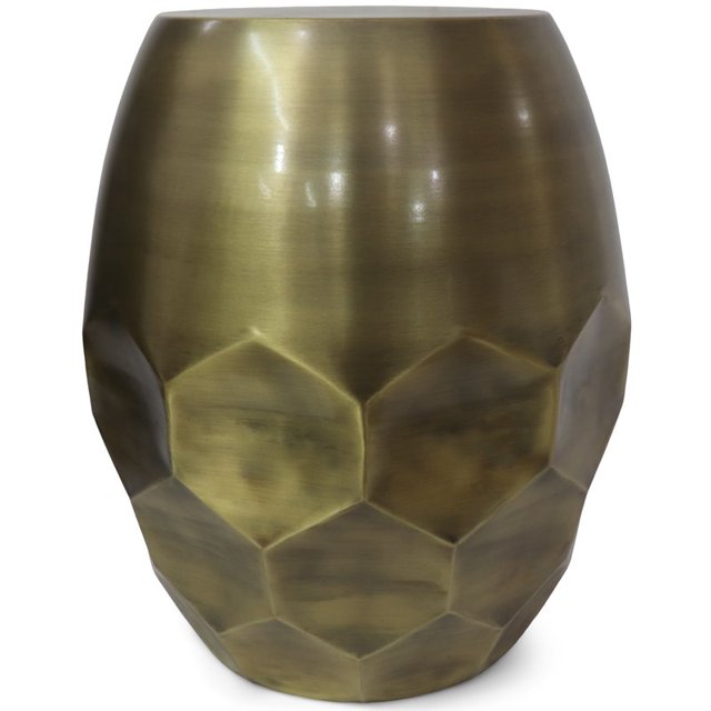 Allora Table d'Appoint Contemporaine en Métal de 16 Pouces en Or Antique