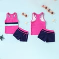 thumbnail image 4 of Younger Tree Girl Tankini Bathing Suits Kid Summer Sleeveless Vest Top Shorts Two-Piece Swimsuit Beach Swimwear for 8-10T, 4 of 6