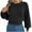 Black Sweaters, variant on Htigea Womens Cable Knit Cropped Sweater Fall Lantern Long Sleeve Crew Neck Jumper Loose Casual Pullover Tops Black S