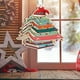 thumbnail image 3 of xihome Adorno navideño plano 2D de acrlico con forma de estantera y rbol de Navidad, con asa para colgar - Diseño de libros apilados, decoracin navideña para rboles, ventanas y puertas, 3 of 6