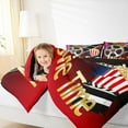 thumbnail image 4 of Manfei Cinema Ticket Queen Comforter Set,Movie Time Bedding Sets,Vintage Filmstrips Popcorn Bedding Comforter Set For Child,Breathable Home Decor Reversible,3pcs, 4 of 8