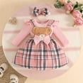 thumbnail image 5 of WERYOUNG Girl's Outfit Sets Long Sleeve Cartoon Print Bodysuit Bowknot Plaid Suspender Skirts Headbands 3 Piece Outfits Casual Daily Wear Stylish Comfortable Clothing Sets, 5 of 9