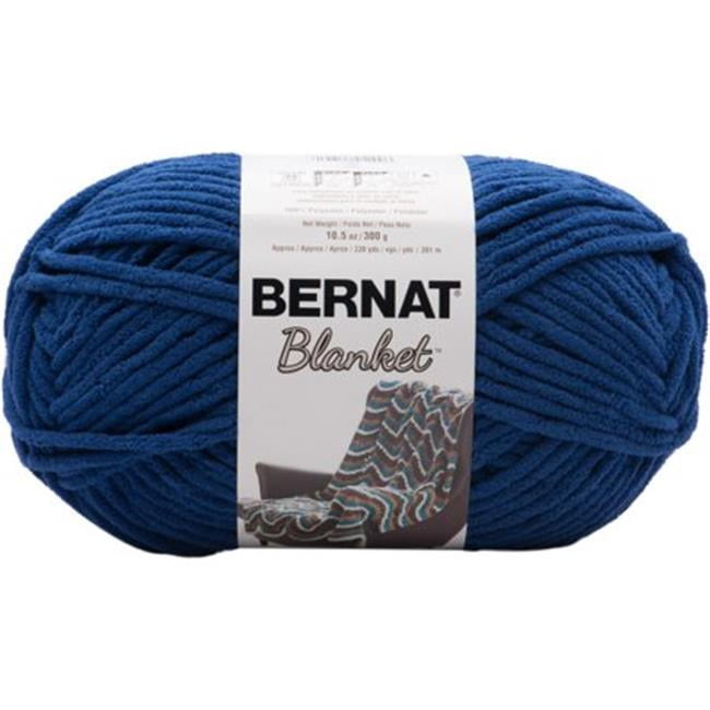 Bernat® Blanket™ #6 Super Bulky Polyester Yarn, Lapis 10.5oz/300g, 220 Yards, Polyester #6 Super Bulky Yarn