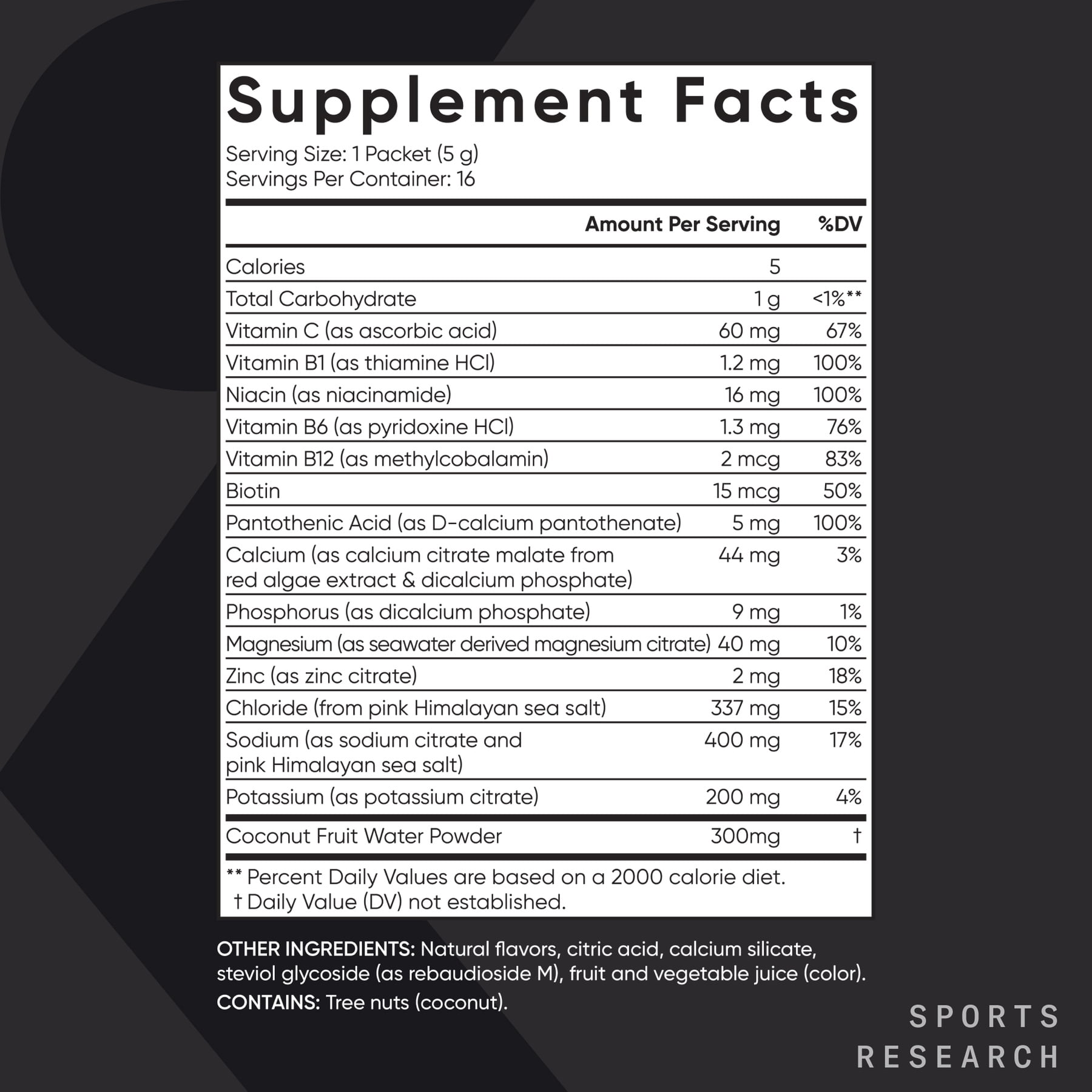 Sports Research® Electrolyte Powder Packets Raspberry Lemonade Flavor Hydration & Recovery Boost (16 Packets)