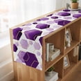thumbnail image 6 of Purple Geometric 90 Inch Table Runner, Gold White Hexagon Modern Farmhouse Dresser Scarf Cotton & Linen Tablerunner for Dining/Kitchen Island/Holiday Party Décor 13" x 90", 6 of 9